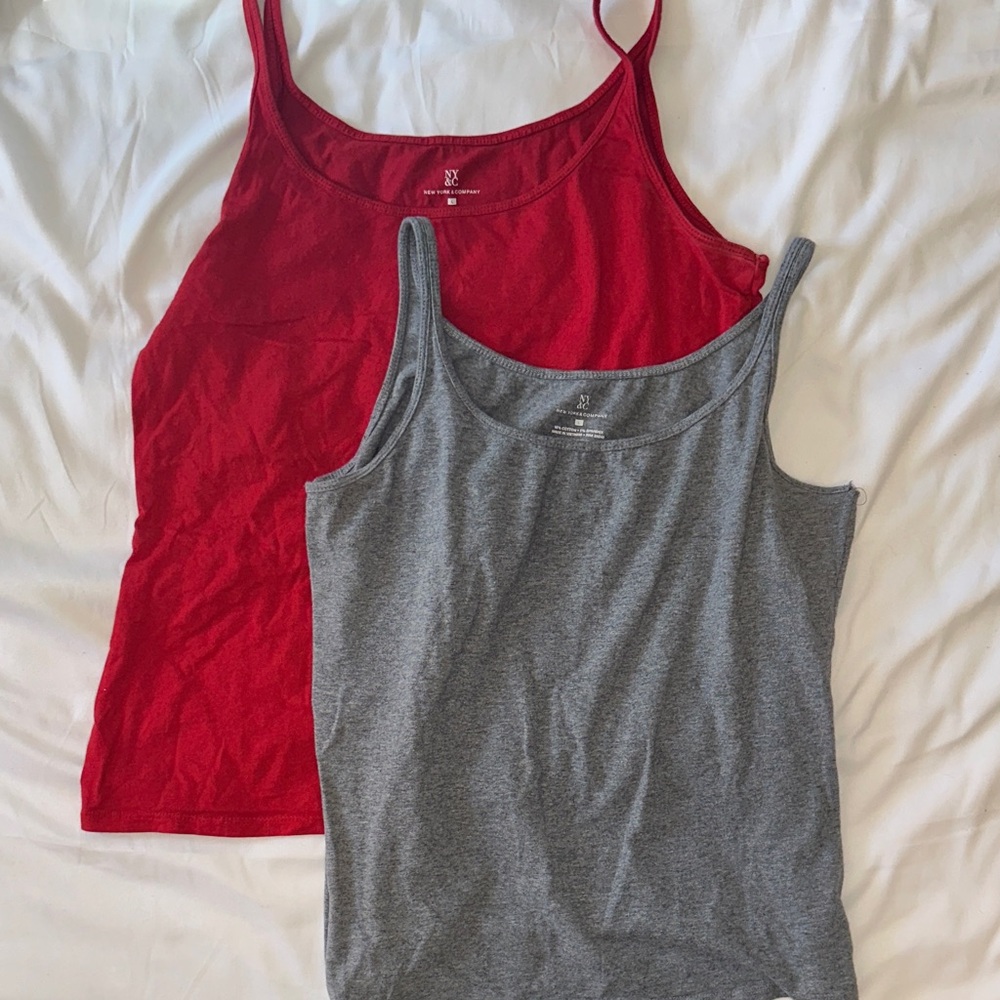 New York & Company Red and Gray Camisoles